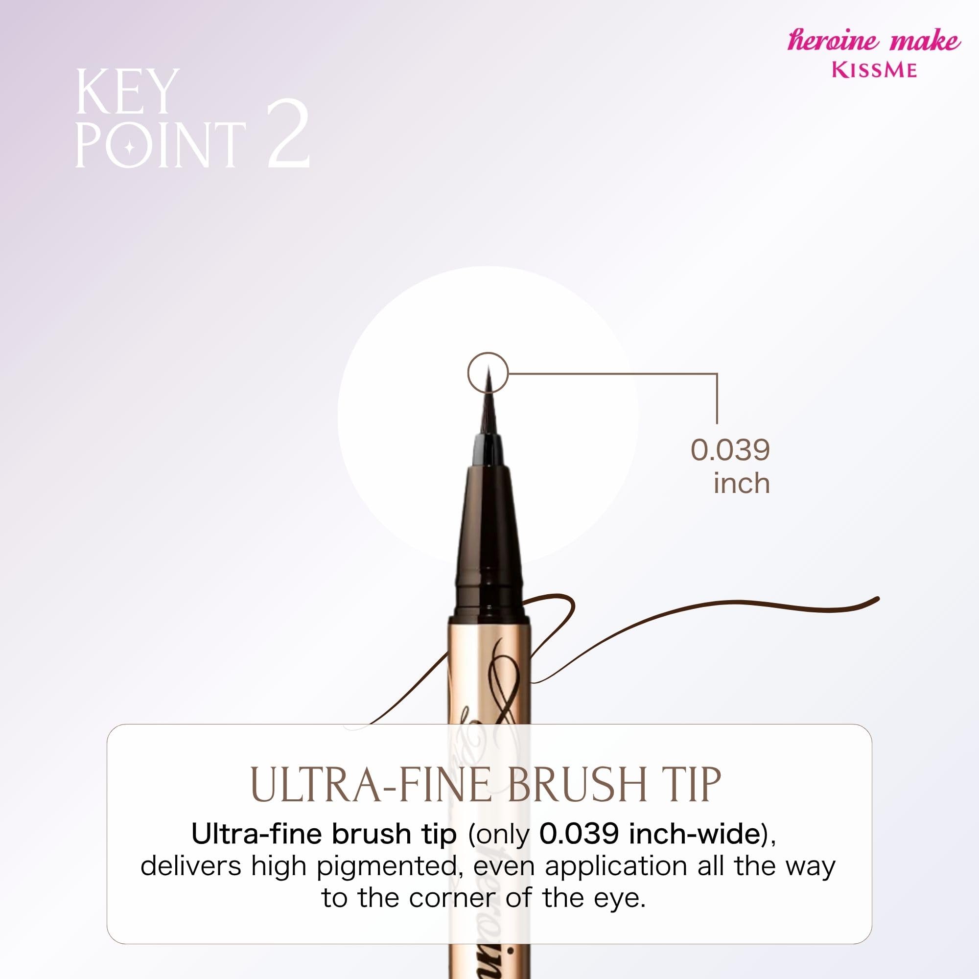 Heroine Make Prime Liquid Eyeliner Rich Keep 02 Brown Black 0.4mL Brush Tip 0.1mm Domestic Extra Fine Brush Waterproof Formula Hot Water Off