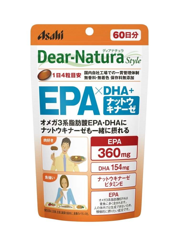 Asahi Group Foods Dear Natura Style EPAxDHA/Nattokinase (60 days supply) 240 tablets