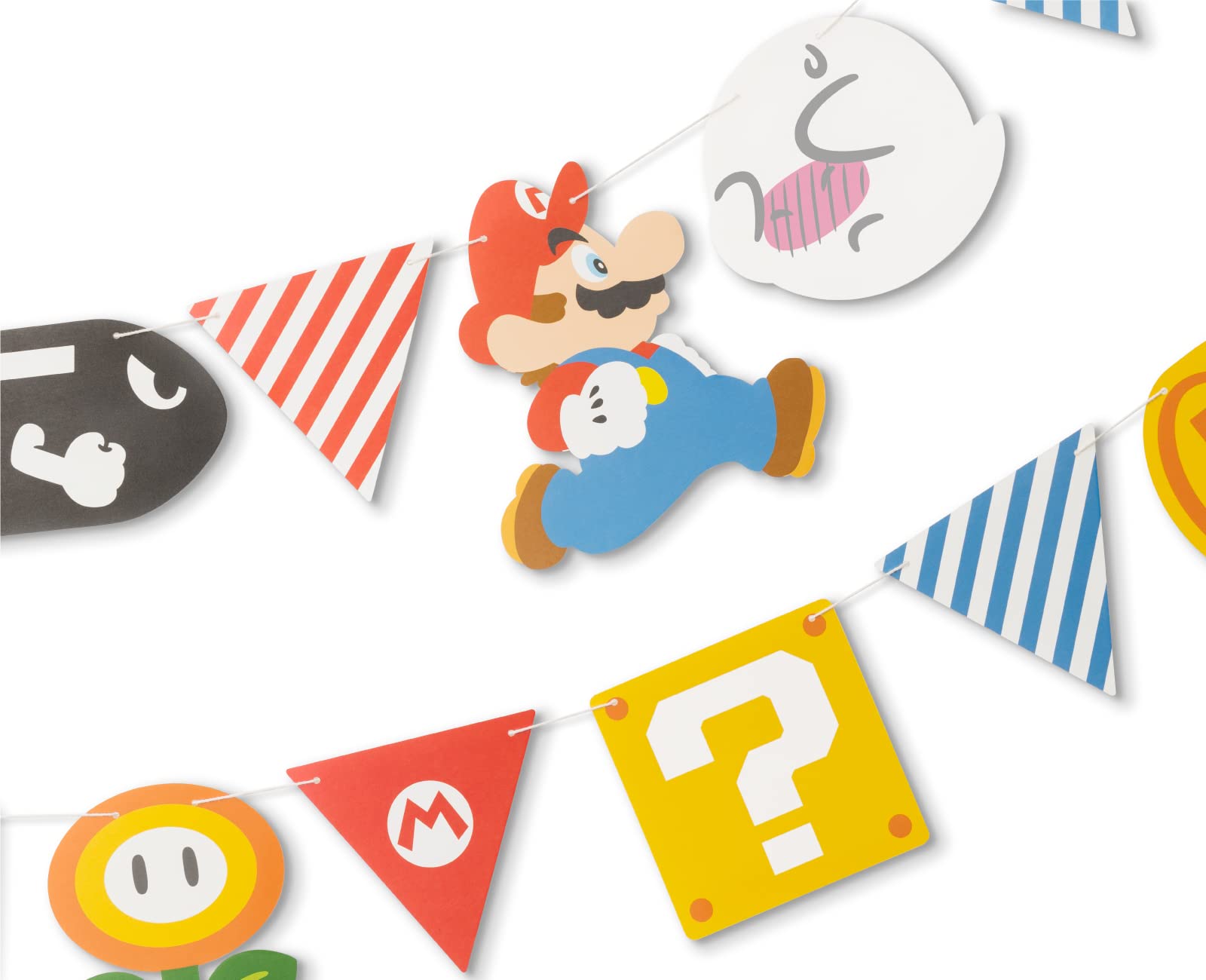 Nintendo Sales Super Mario Home & Party Garland (Character & Item) Paper Straight Shape Includes 2 Garland Strings