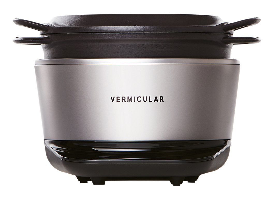 Vermicular Rice Pot 5 Cups Rice Cooker Solid Silver with Exclusive Recipe Book RP23A-SV