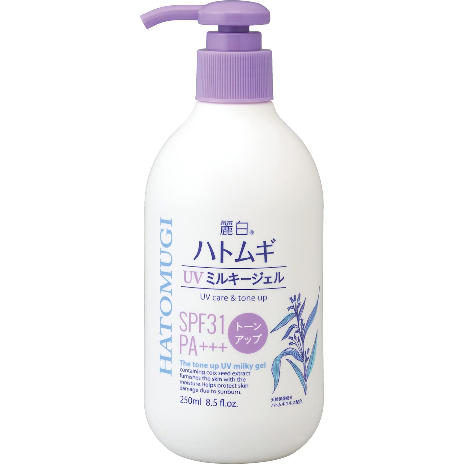 Reihaku Hatomugi Tone UP Milky Gel UV SPF31 Pump 250ml