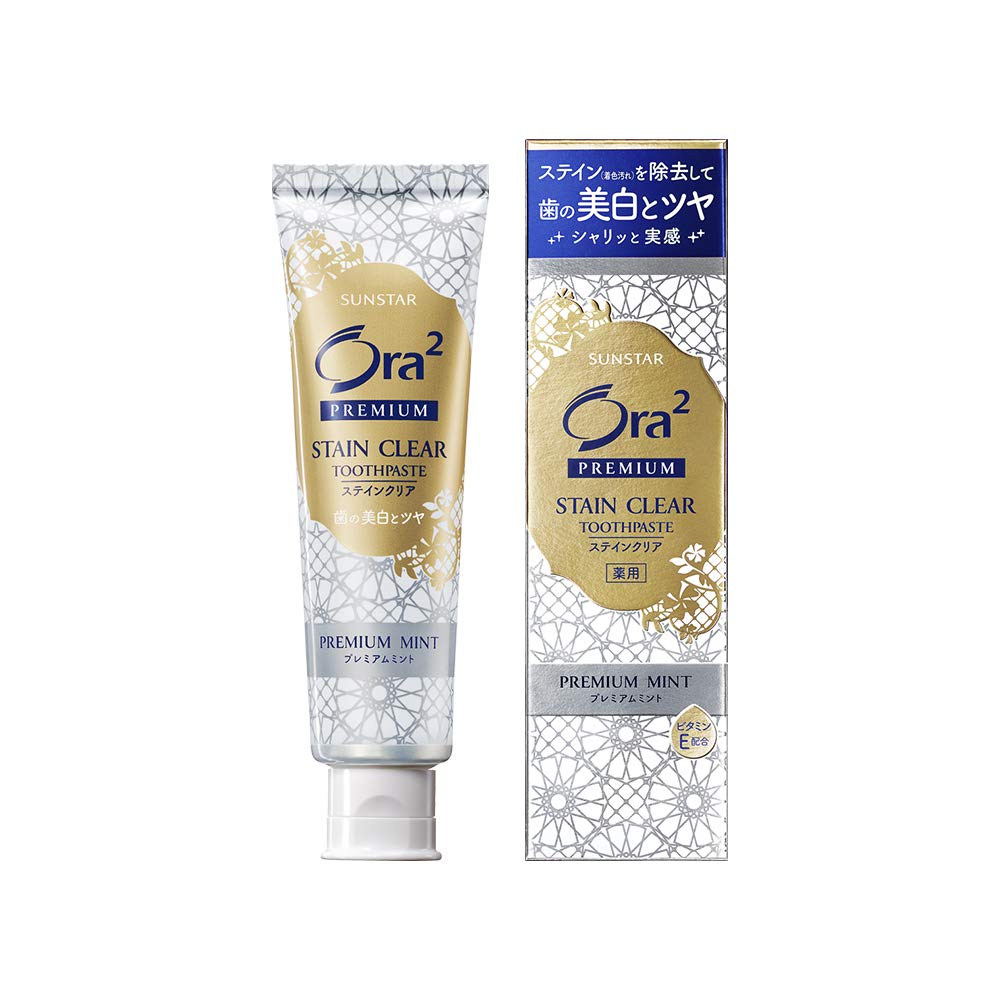 Ora2 (오라 투) 프리미엄 【의약 부외품】 스테인 클리어 치약 [프리미엄 민트] (화이트닝 미백 치약 치아의 황변 착색 얼룩 구취 케어) 100g