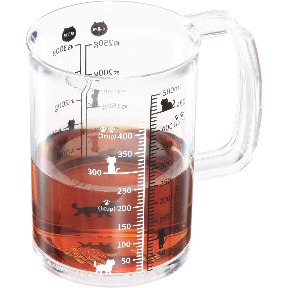 KAI Cat Measuring Cup Nyammy 500ml Made in Japan Dishwasher Safe DH2728