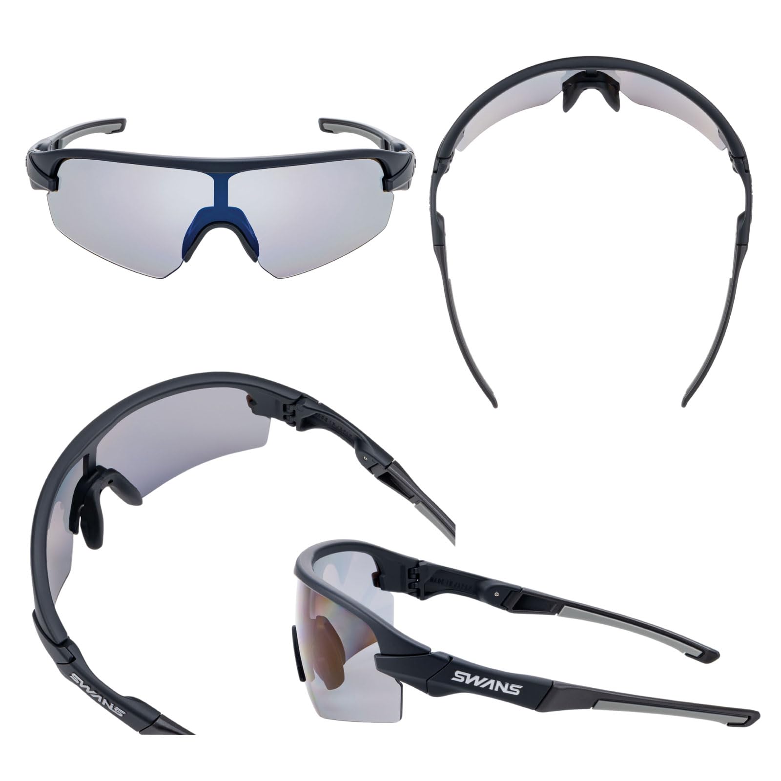 SWANS Sports Sunglasses STRIX D.A. STX DA-0151 MBK Made in Japan Polarized Lens Matte Black/Polarized Smoke (Double-sided Multi)
