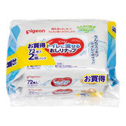 Pigeon PIGEON [Wet wipes] Flushable wipes, fluffy, thick, white, 72 sheets x 2 pack (144 sheets)