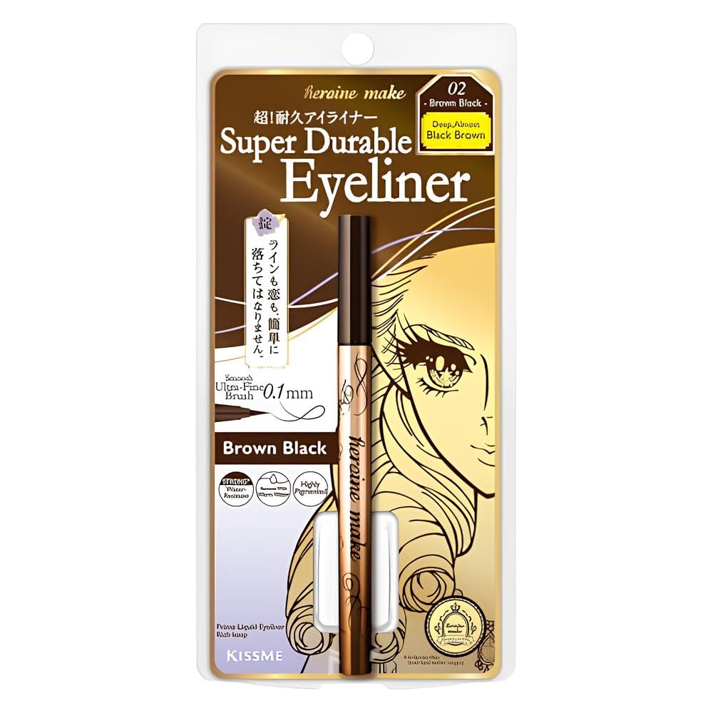 Heroine Make Prime Liquid Eyeliner Rich Keep 02 Brown Black 0.4mL Brush Tip 0.1mm Domestic Extra Fine Brush Waterproof Formula Hot Water Off