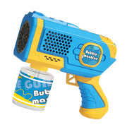 Bubble Gun, Soap Bubbles, Automatic, Electric Bubble Gun, Bazooka Type, with LED Light, Automatic Continuous Soap Bubbles Maker, Blue, Leak Proof, Battery Operated (4 AA Batteries)