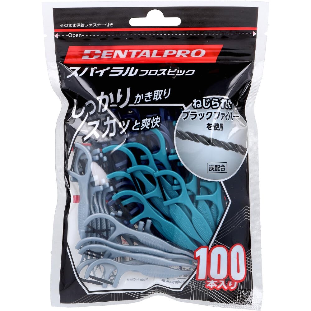 Dental Pro Spiral Floss Picks 100 Pieces