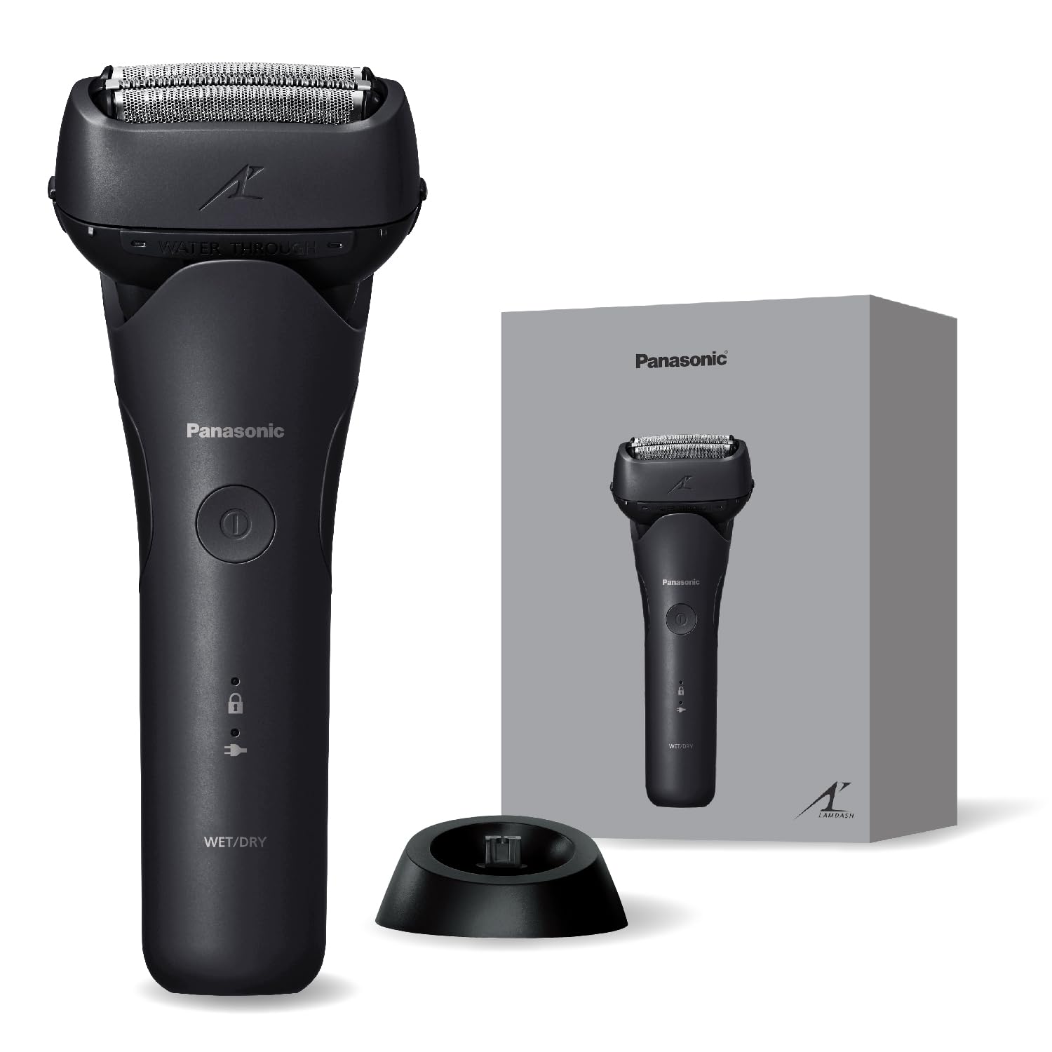Panasonic Men's Shaver Ramdash 3-Blade Electric Razor AC Adapter Charging/Charging Stand Close Swing Head ES-L341W-K Black