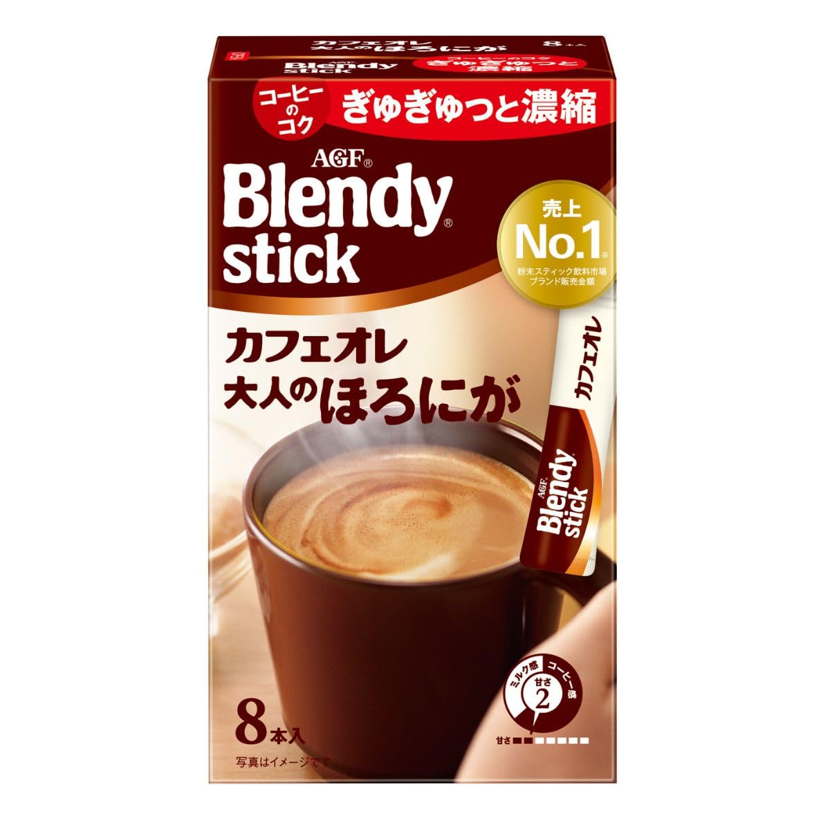 AGF blended stick cafe au lait adult bittersweet 8 pieces x 6 boxes [stick coffee] [powder]