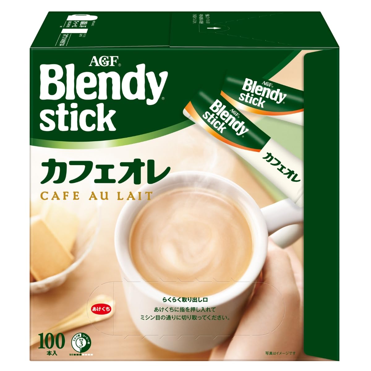 AGF Blendy Stick Cafe au lait 100 pieces [Stick coffee]