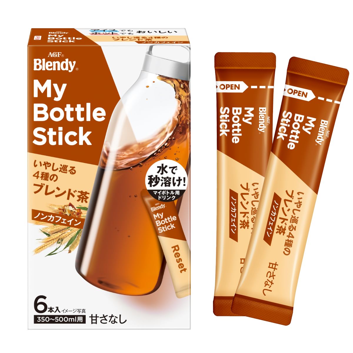 AGF Blendy My Bottle Stick Healing 4 types of blended tea 6 bottles x 3 boxes [Tea] [Caffeine-free] [Caffeine-free] [For water bottles]