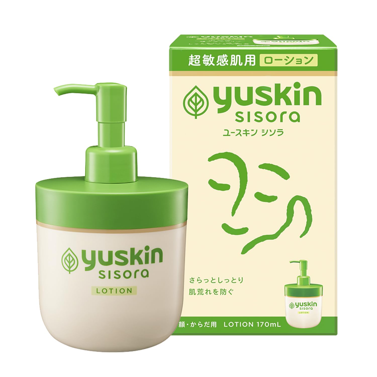 유스킨 시소라 로션 펌프 170ml 얼굴・몸용 보습 초민감 피부 무향료 무착색 알코올 프리 저자극성 피부 거칠기 (의약부외품)