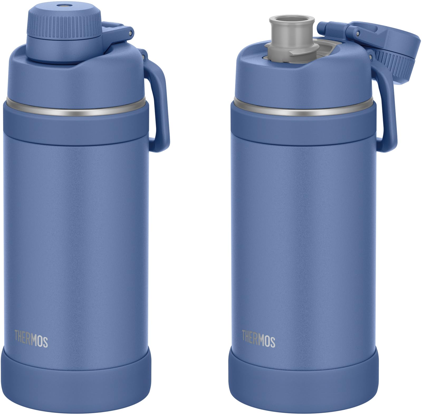 [With handle/dishwasher safe] Thermos water bottle, vacuum insulated sports bottle, 750ml, ash blue, convenient carry loop, direct drinking, removable spout for easy cleaning, cold storage only FJU-750 ASB