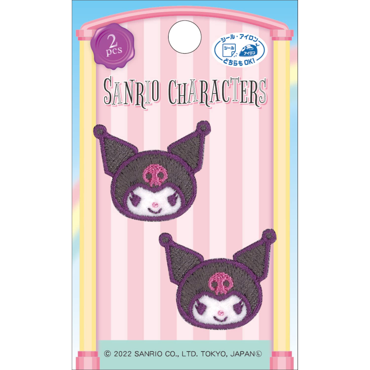 Pioneer Pioneer Sanrio Kuromi 2 pieces Width 28mm x Height 23mm Sticker/Iron Dual use Adhesive SCW480-SCW49