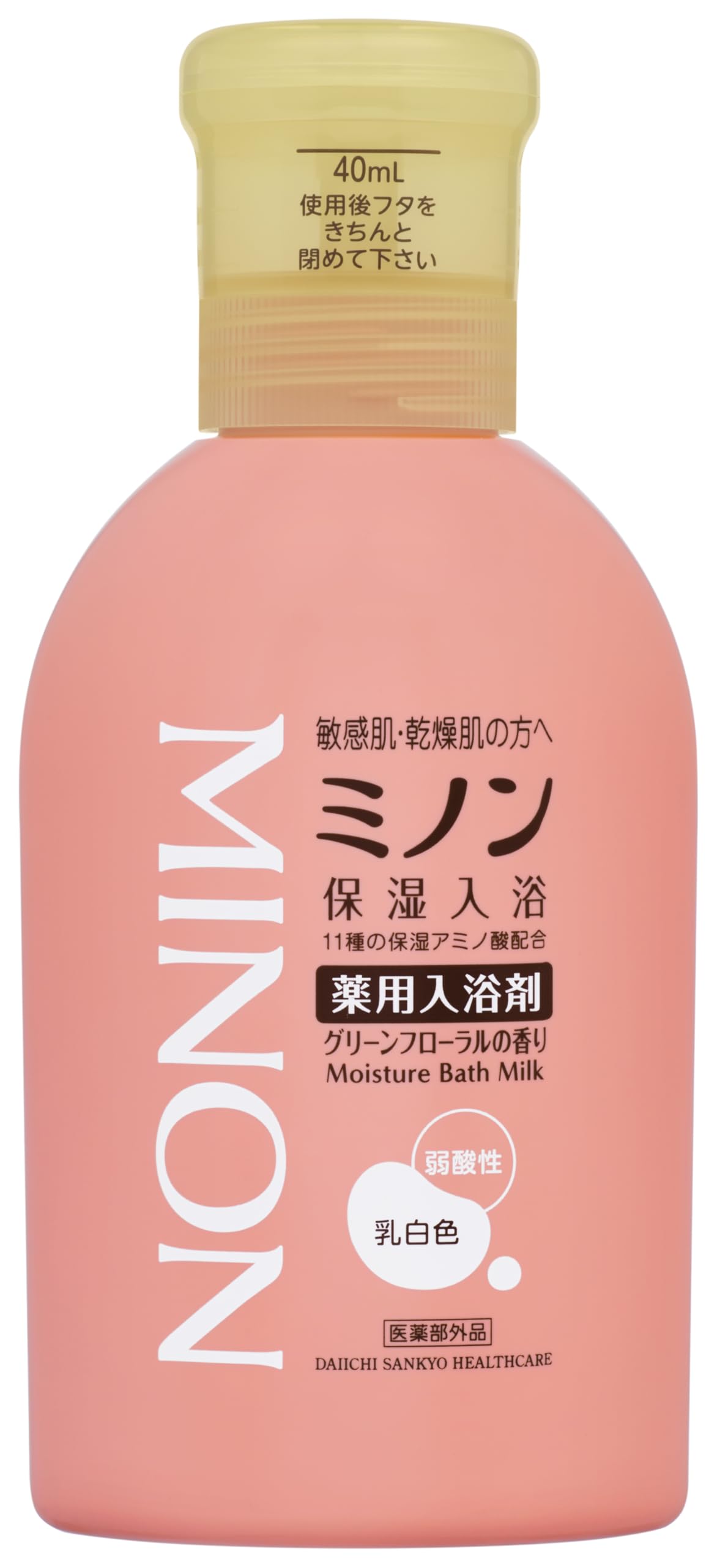 미논 약용 보습 입욕제 본체 보틀 480mL(약 12회분) 약용 입욕제 민감 피부 거칠고, 촉촉함 보습 건조 대책 약산성 저자극성[의약부외품]