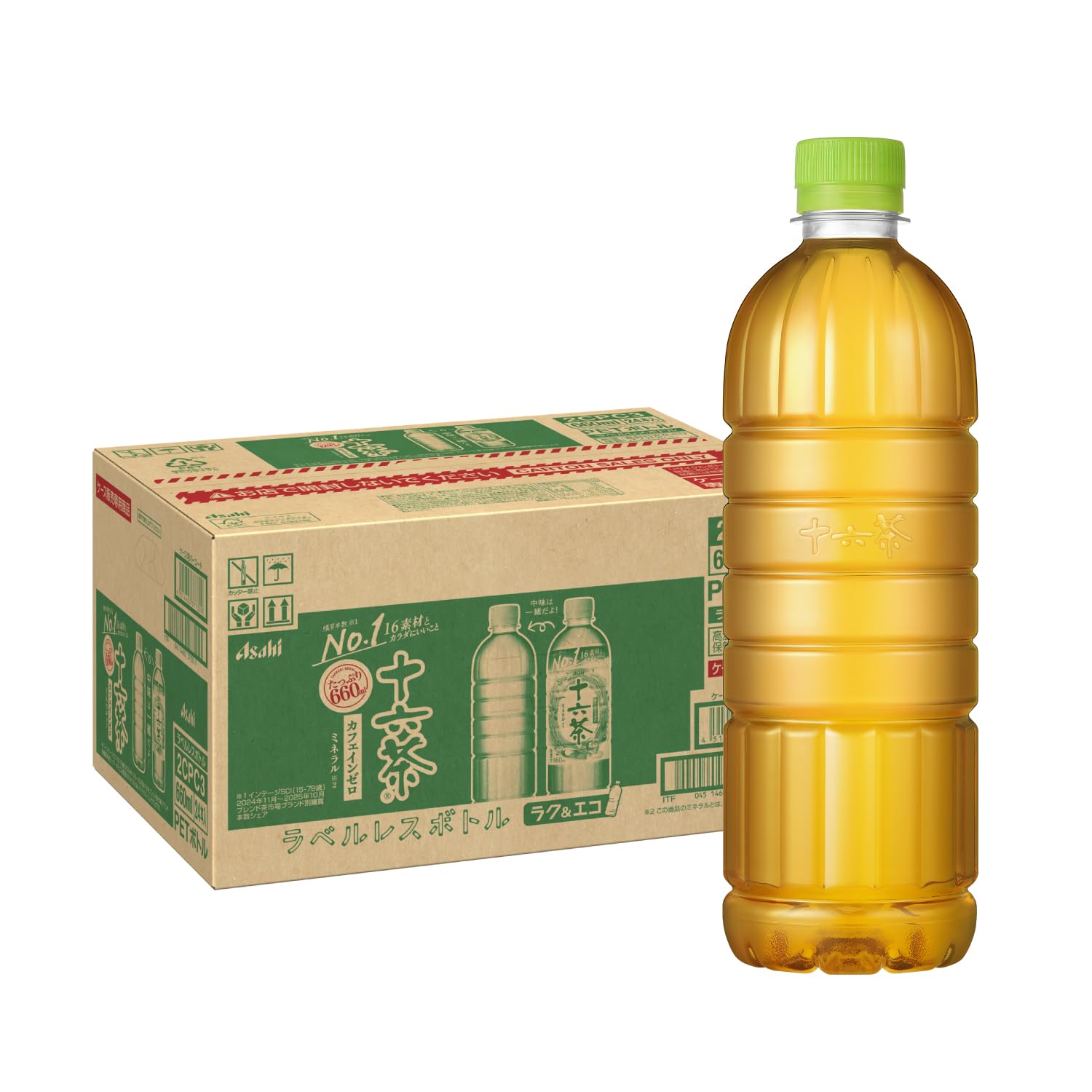 Jurokucha Asahi Beverage Labelless Bottle 630ml x 24 bottles [Tea] [Non-caffeine] *Due to product changes, some 660ml may arrive.