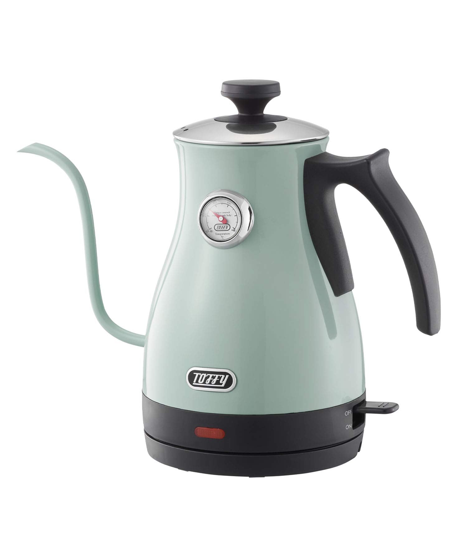 [Toffy] Electric kettle with thermometer K-KT3 (Pale Aqua), suitable temperature, coffee drip, hand drip, dry heating prevention, gooseneck spout, retro K-KT3-PA