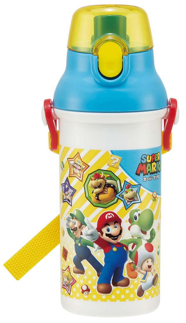 Skater Children's Ag+ Antibacterial Plastic Water Bottle 480ml Super Mario 21 Boys Made in Japan PSB5SANAG -A