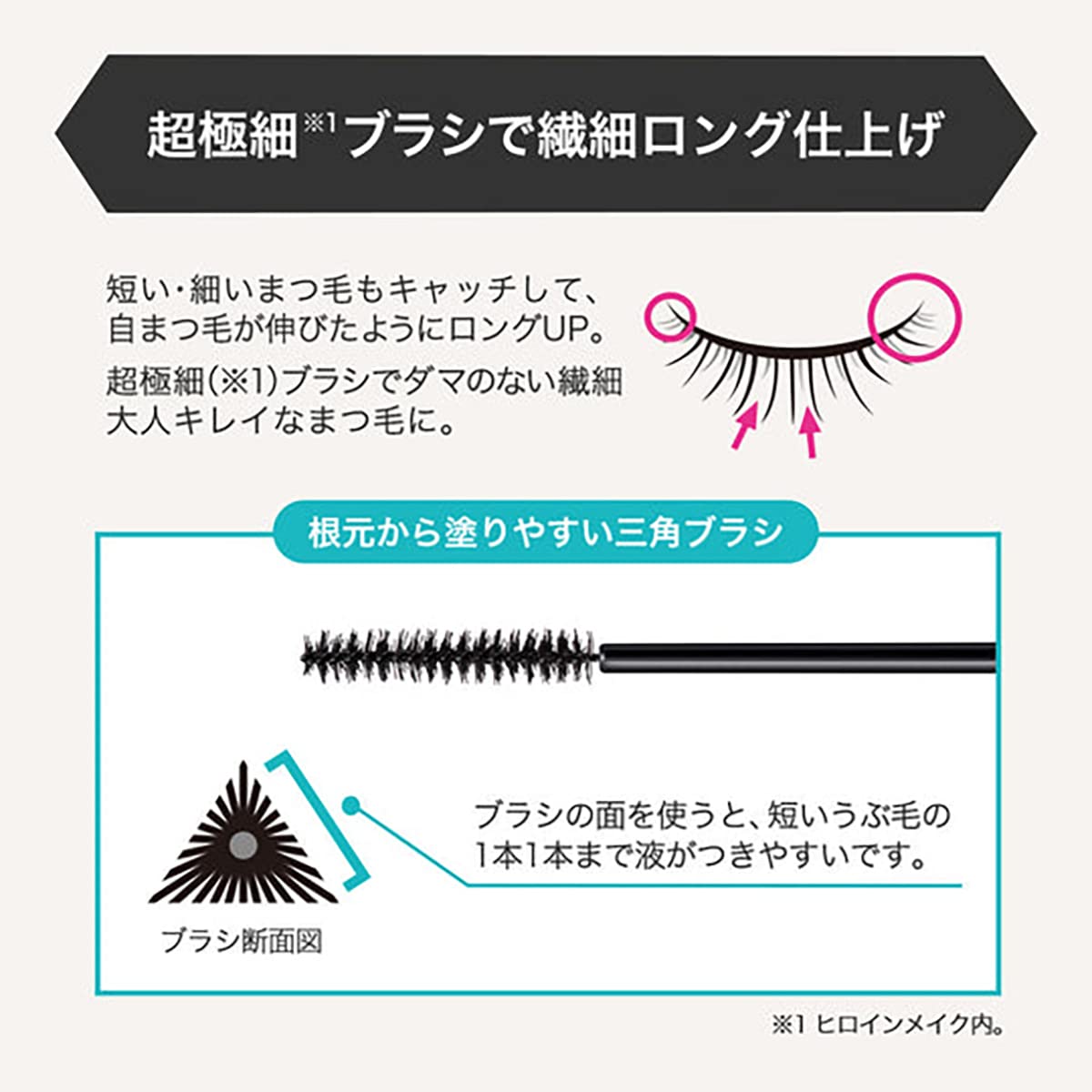 Heroine Make Micro Mascara Advanced Film 01 Jet Black 4.5g Ultra-fine brush that emphasizes all eyelashes Hot water + Facial cleanser off