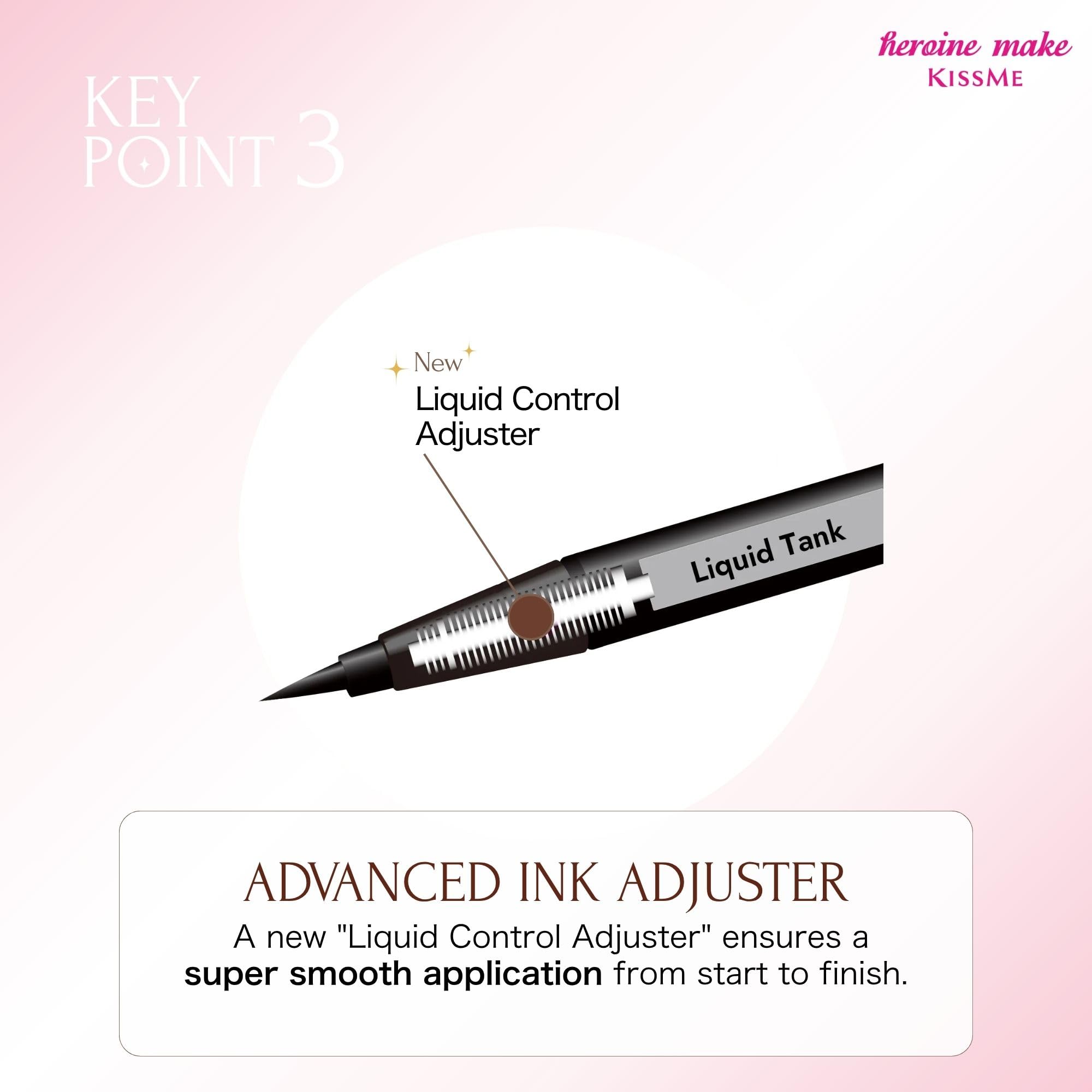 Heroine Make Prime Liquid Eyeliner Rich Keep 03 Natural Brown 0.4mL Brush Tip 0.1mm Domestic Extra Fine Brush Waterproof Formula Hot Water Off