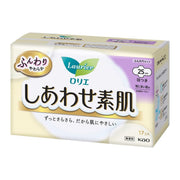 Laurier Happy Bare Skin, Soft Type, Especially for Daytime, With Wings, 25cm, 17 Pieces