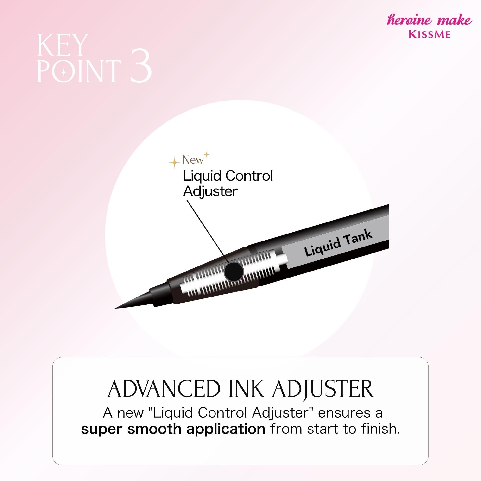 Heroine Make Prime Liquid Eyeliner Rich Keep 01 Jet Black 0.4mL Brush Tip 0.1mm Domestic Extra Fine Brush Waterproof Formula Hot Water Off