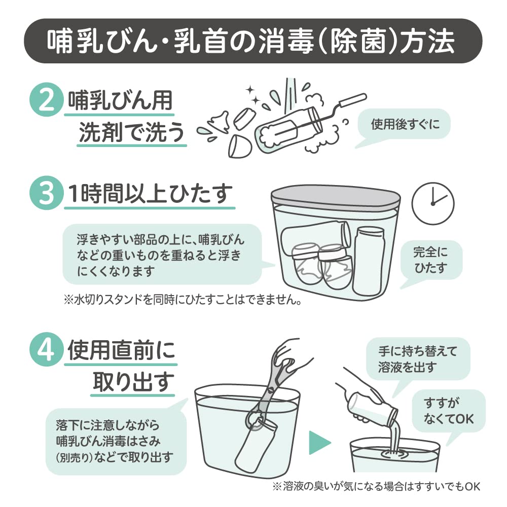 PIGEON Breastfeeding experience disinfection case with drainer stand