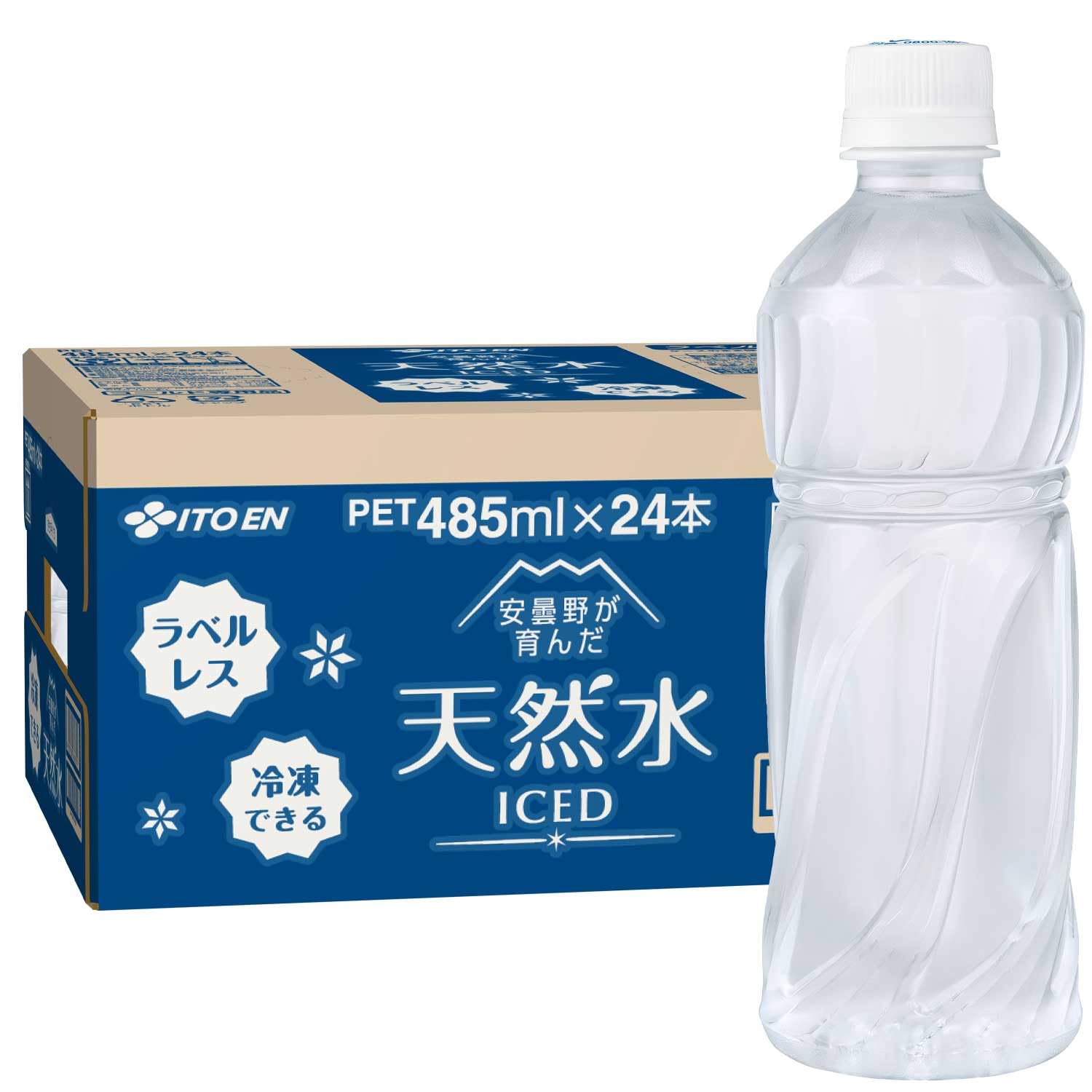 (냉동 겸용 병) “이토엔 천연수” 라벨리스 485ml×24개 연수 내츄럴 미네랄 워터