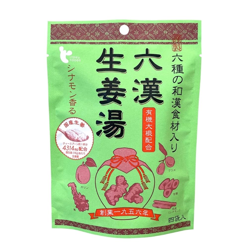 육한 생강탕 16g×4P 이특 식품 분말 파우더 생강 생강 무첨가 국산 원료 찜 생강 일본 허브 생강탕 진저티 생강 올 생 생강 간편 (1봉)