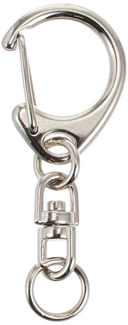 Nippon Chuko One-touch keychain metal fittings with rotating ring, 10 pieces, Total length 4.5cm, Silver KD12 Accessories Accessory materials Keychain metal fittings