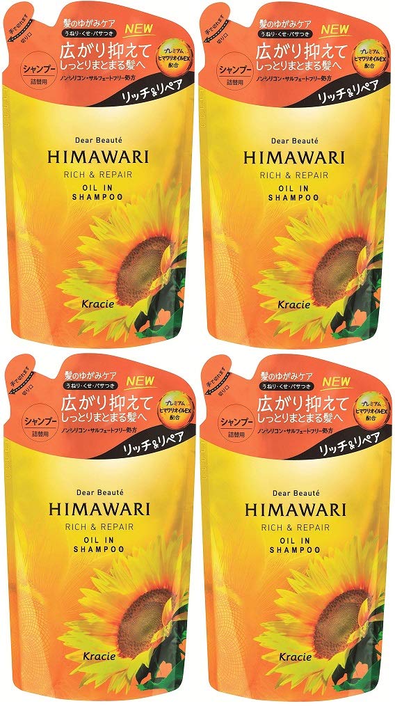 Kracie Dear Beaute HIMAWARI Shampoo Rich & Repair Refill 360ML Set of 4