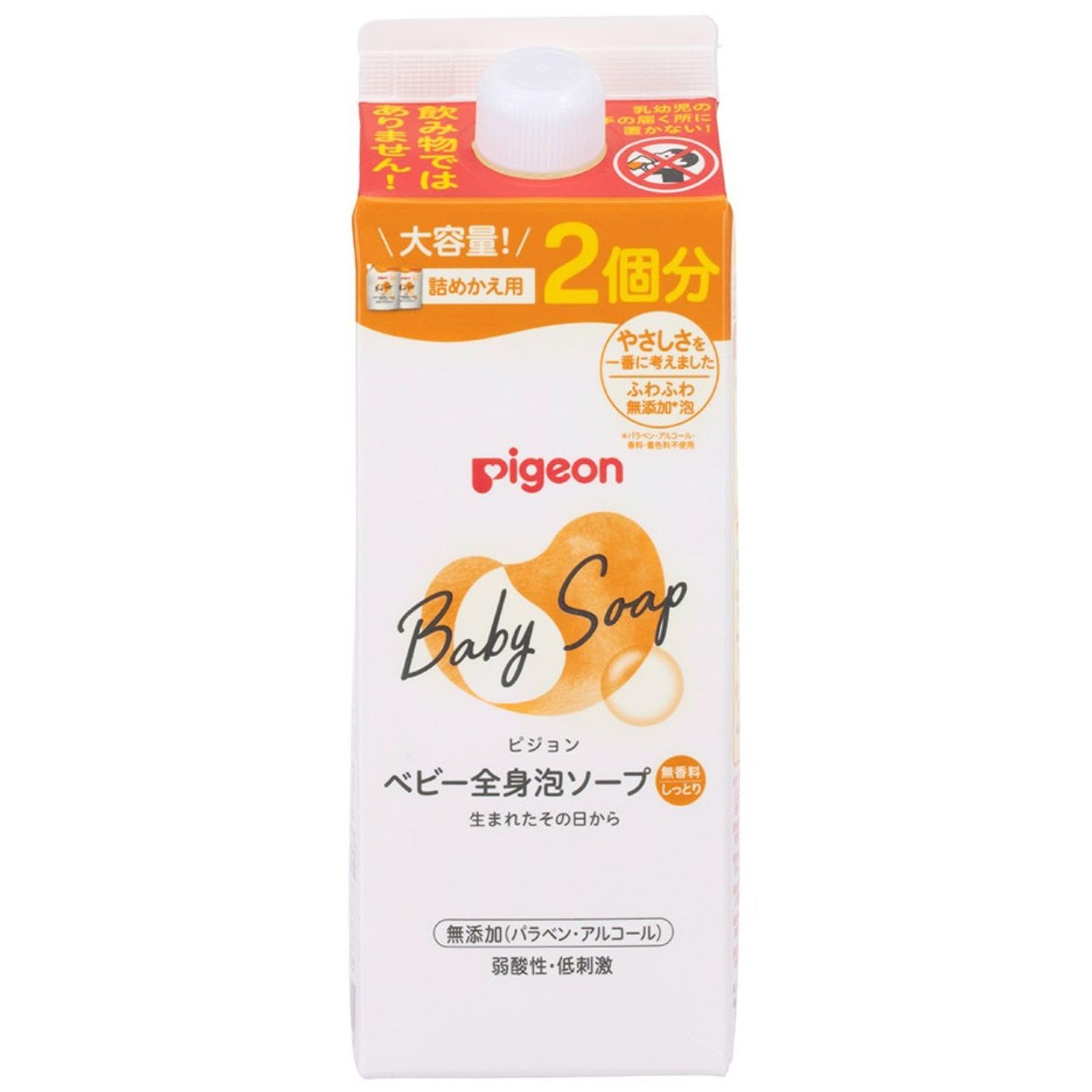 PIGEON Baby whole body foaming soap, moist, refill, 2 servings, 800ml