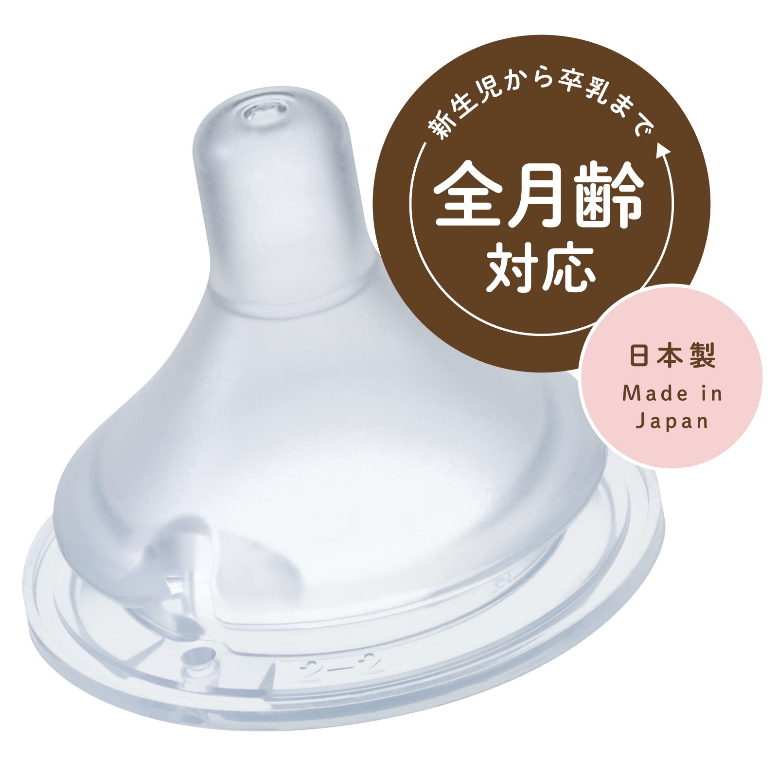 ChuChu(チュチュ) 【早飲みの赤ちゃんに】 マルチフィット広口タイプゆっくり飲み乳首 1個入 日本製 新生児 卒乳 全月齢 シリコーンゴム製