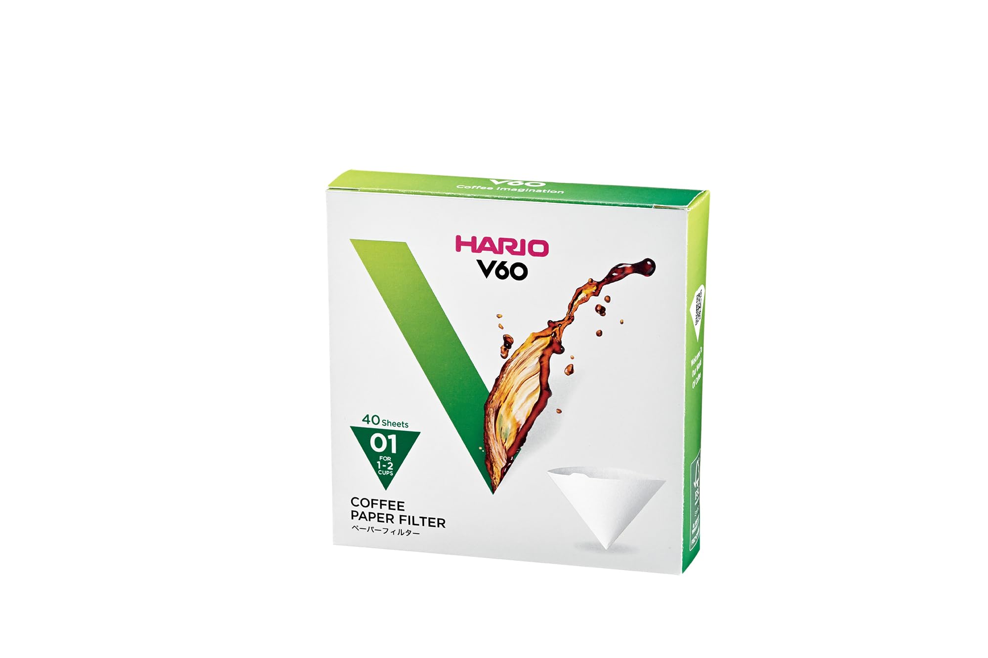 HARIOV60용 페이퍼 필터 01W 1~2잔용 40장입 멀티 HRO23214