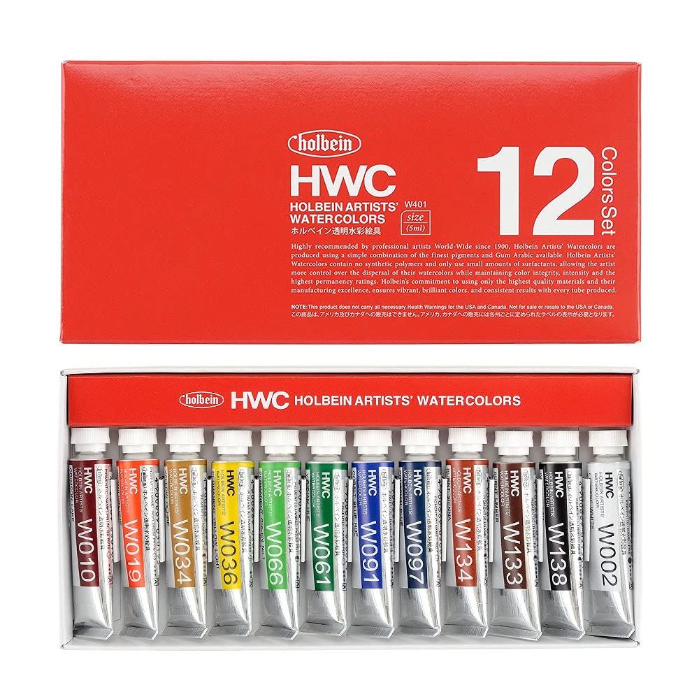 홀베인 투명 수채화 페인트 W401 5ml 12색 세트 3401