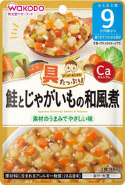 【와코도】 듬뿍 구구 키친 연어와 감자 일본식 조림 80g×12봉 세트 [9개월경부터] 칼슘들이