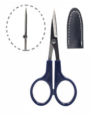 Sanka Cutwork Scissors, Blue Scissors, 120mm, For Left and Right Use, Sharp, Handicrafts, Dressmaking, Tsumami Crafts, Thread Cutting, Embroidery, Patchwork, Cloth Cutting, Compact