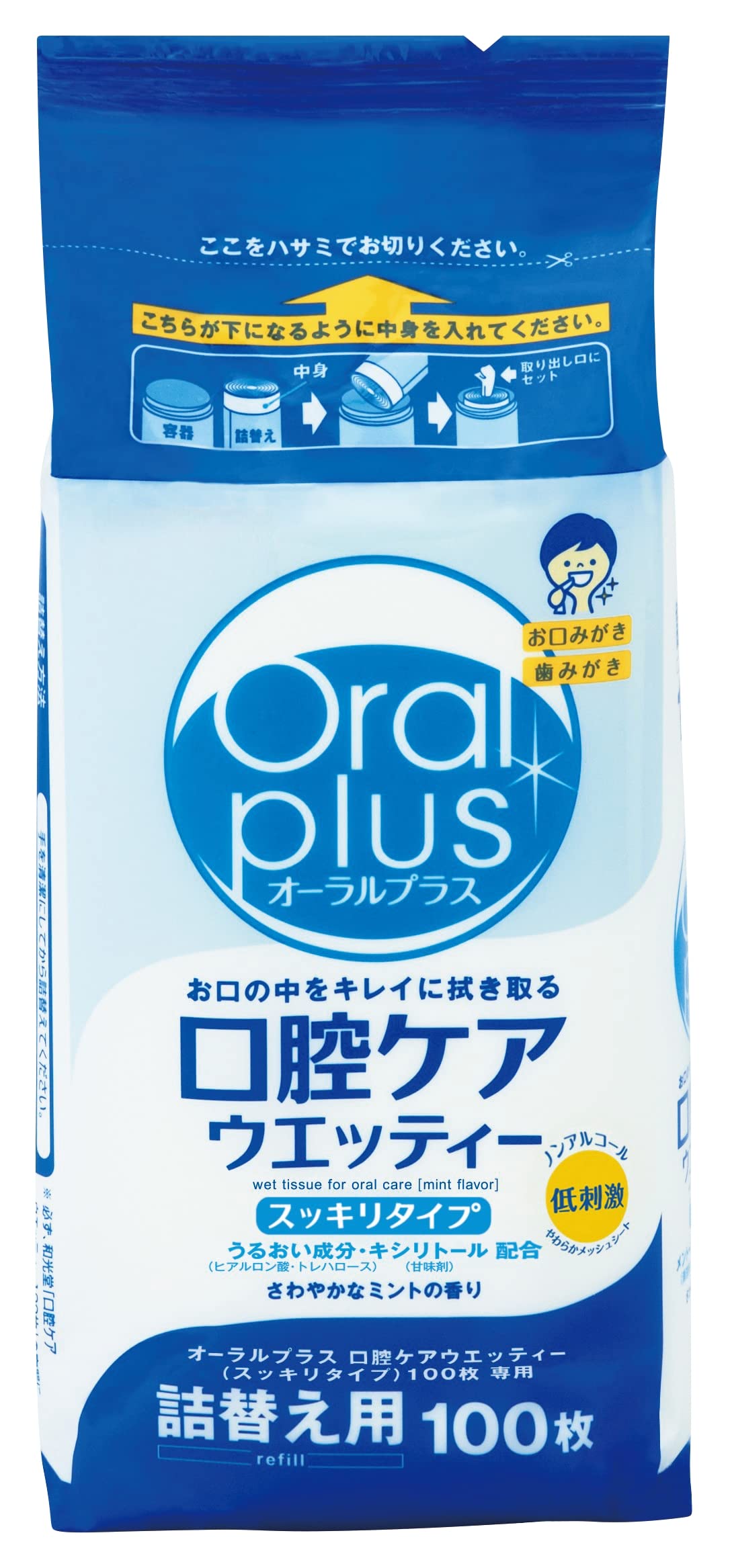 와코도 Oral plus 오랄 플러스 구강 케어 웨티 리필용 100장