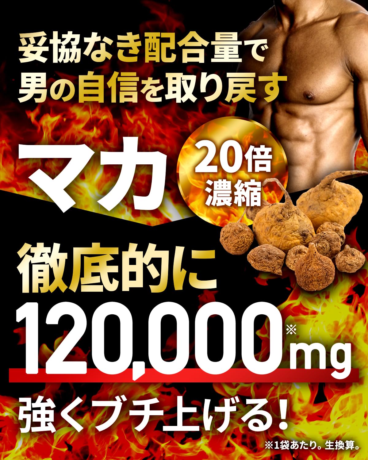 20배 농축 마카 120,000mg 활력×폭발력 영양기능식품(아연) 60알 약 30일분 시트룰린 아르기닌 숟가락 인삼