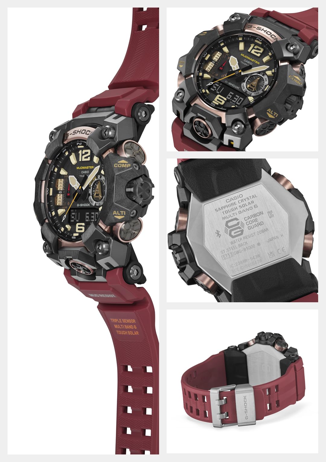 [Casio] G-Shock Watch [Domestic Genuine Product] GWG-B1000-1A4JF Men's Red