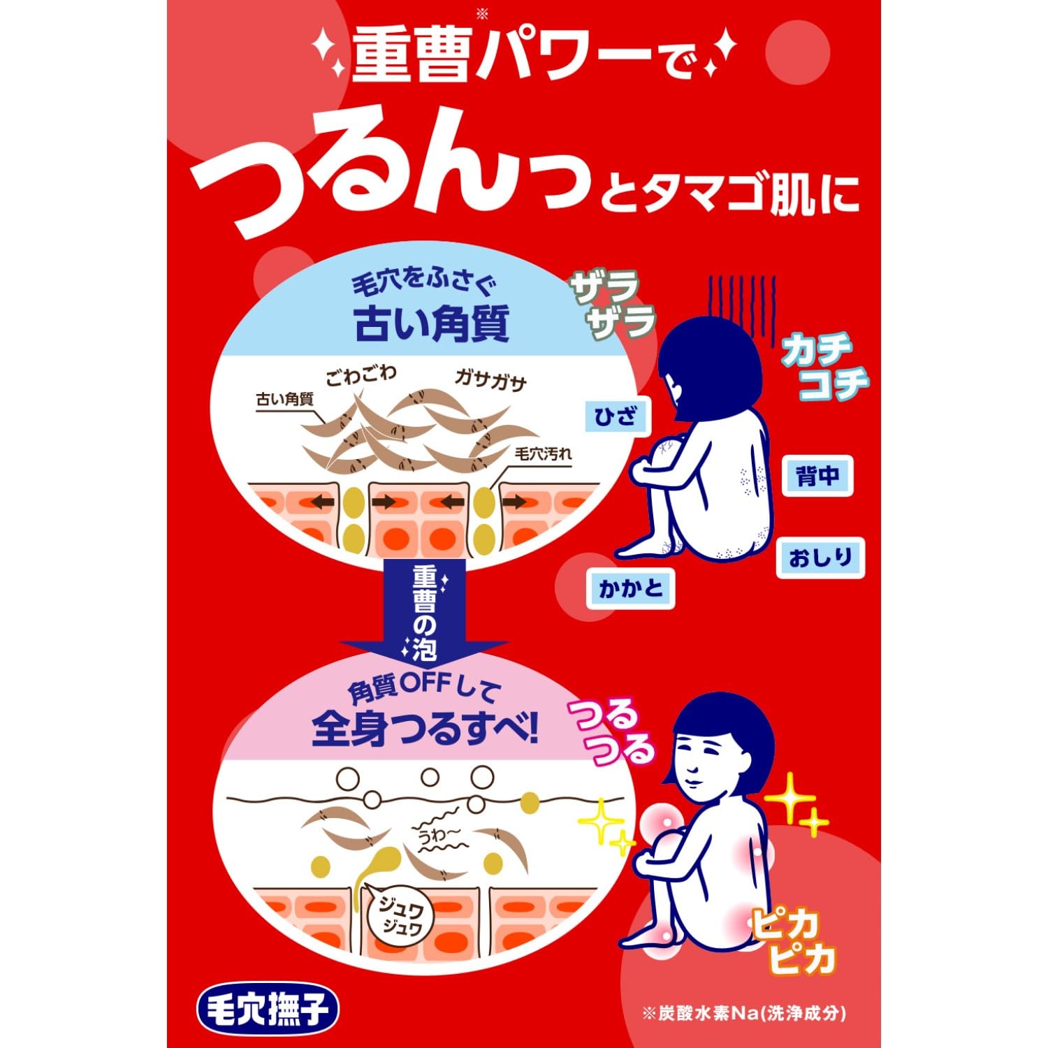 Pore Nadeshiko Baking Soda Smooth Soap, Whole Body, Pores, Sebum, Dead Skin, Additive-Free, Pot Cooked Soap, Standard Weight: 155g