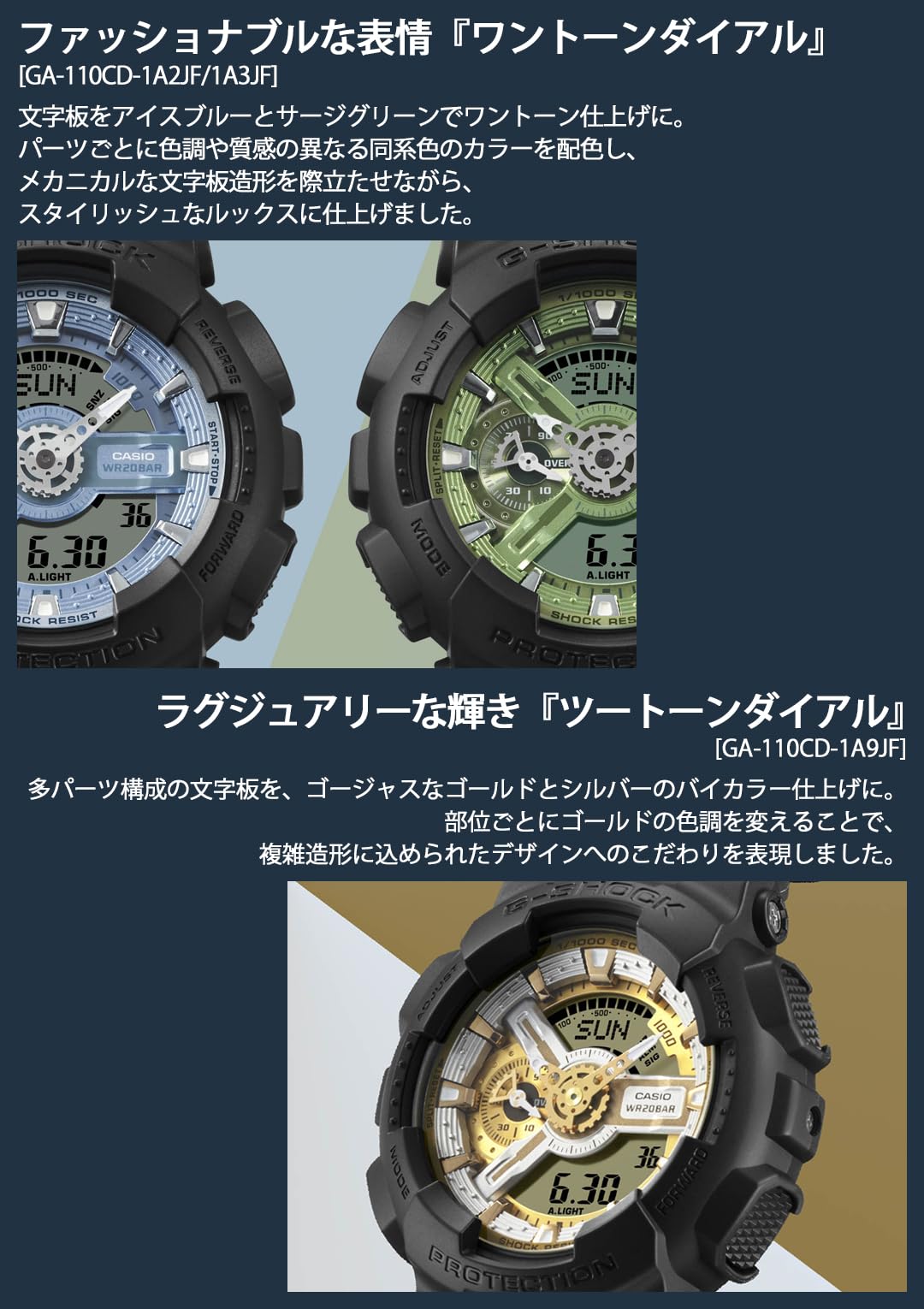 [Casio] G-Shock Watch [Domestic Genuine Product] Metallic Color Dial Series GA-110CD-1A3JF Men's Black