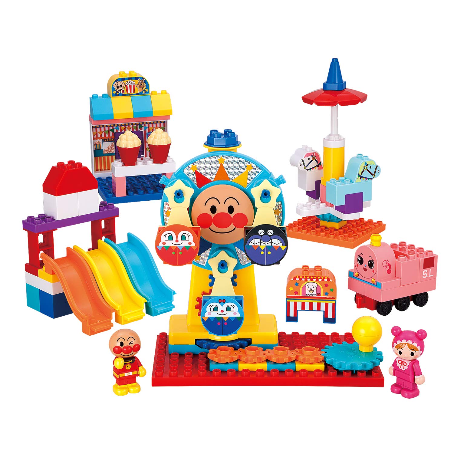 [BANDAI] BlockLabo Block Lab The big Ferris wheel has been transformed! Anpanman spinning amusement park block Recommended for ages 3 and up Go for it! anpanman