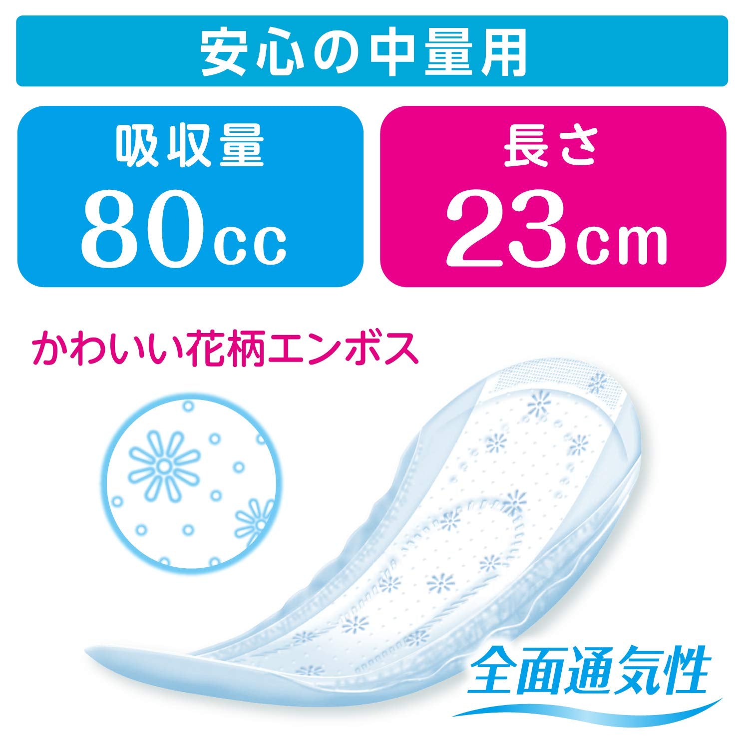 Water Absorbent Napkins Poise 80cc 23cm 26 Sheets Reliable Medium-Dose (For Women's Light Urinary Leakage) Skin Care Pad