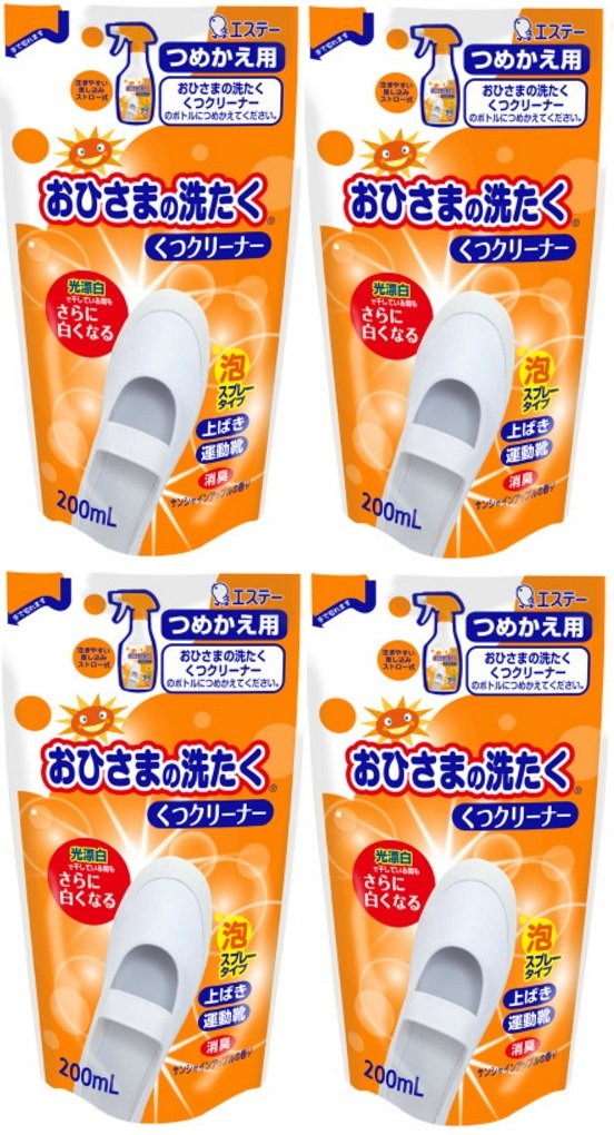 [Bulk purchase] Ohisama no Washutaku Shoe Cleaner Refill 200ml x 4 pieces