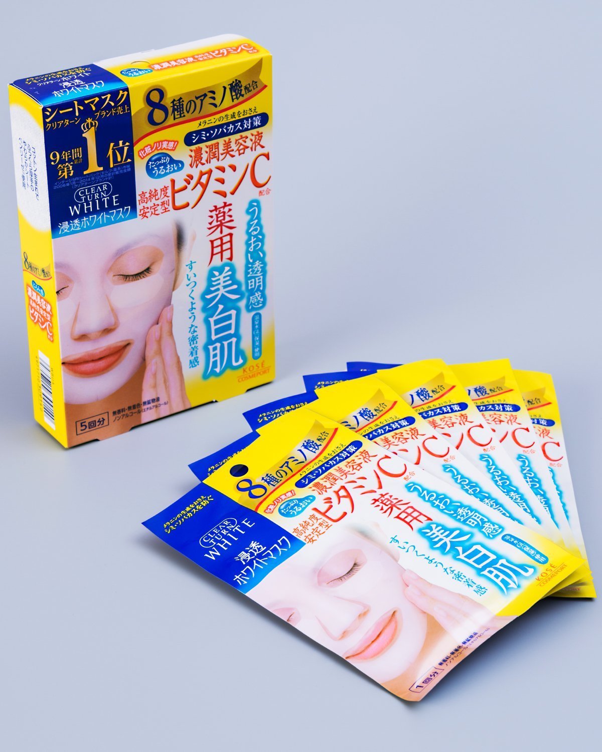 KOSE Clear Turn White Mask VC c Vitamin C 27mL x 5 โดส ชุด 3 ชิ้น