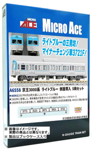 Micro Ace N Gauge Keio 3000 Series Xanh nhạt với dây đeo bên hông Bộ 5 toa Model A6558