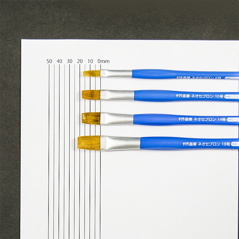 Sakura Crepas Paintbrush Neo Cebron Flat Type No. 10 NF10(10) 10 pieces