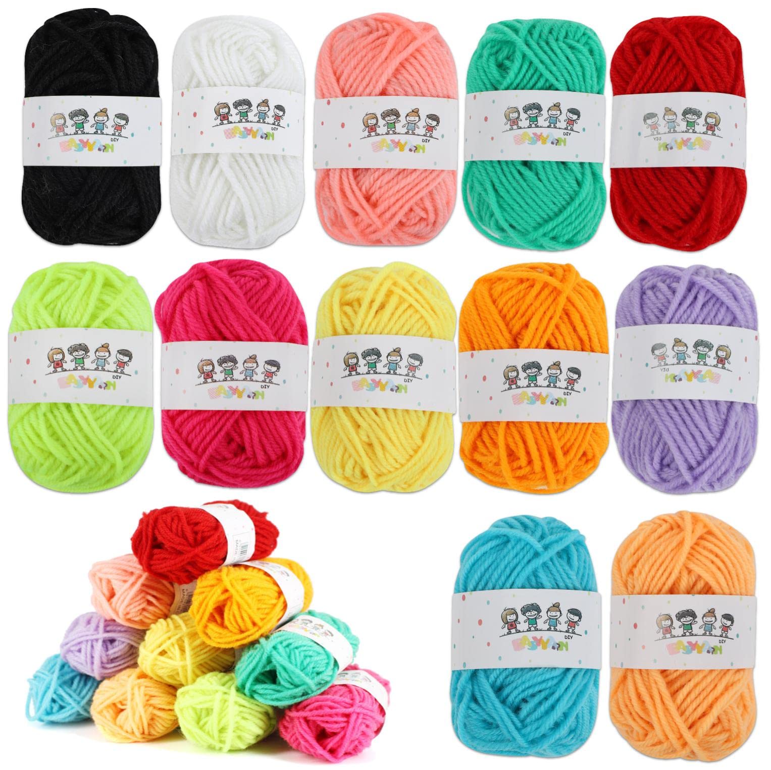 fogman yarn knitting thick acrylic yarn colorful 1 ball 10g 12 colors set